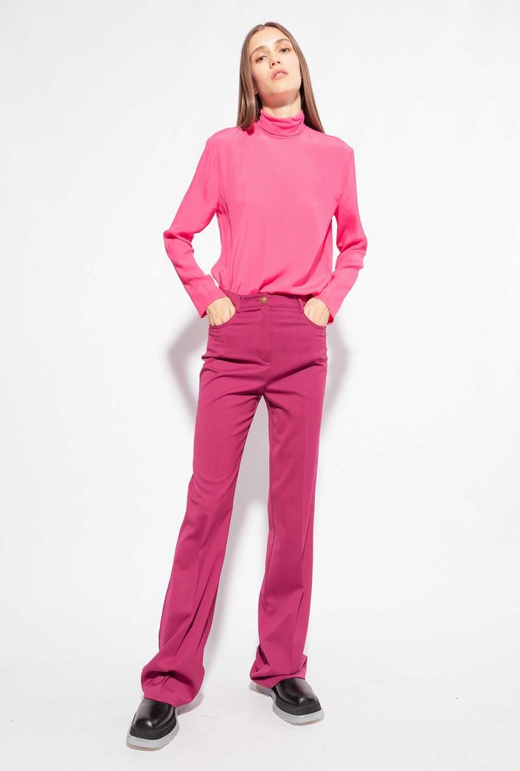 Women's Pinko Flared Stretch Pants Fuchsia | Australia-87901659