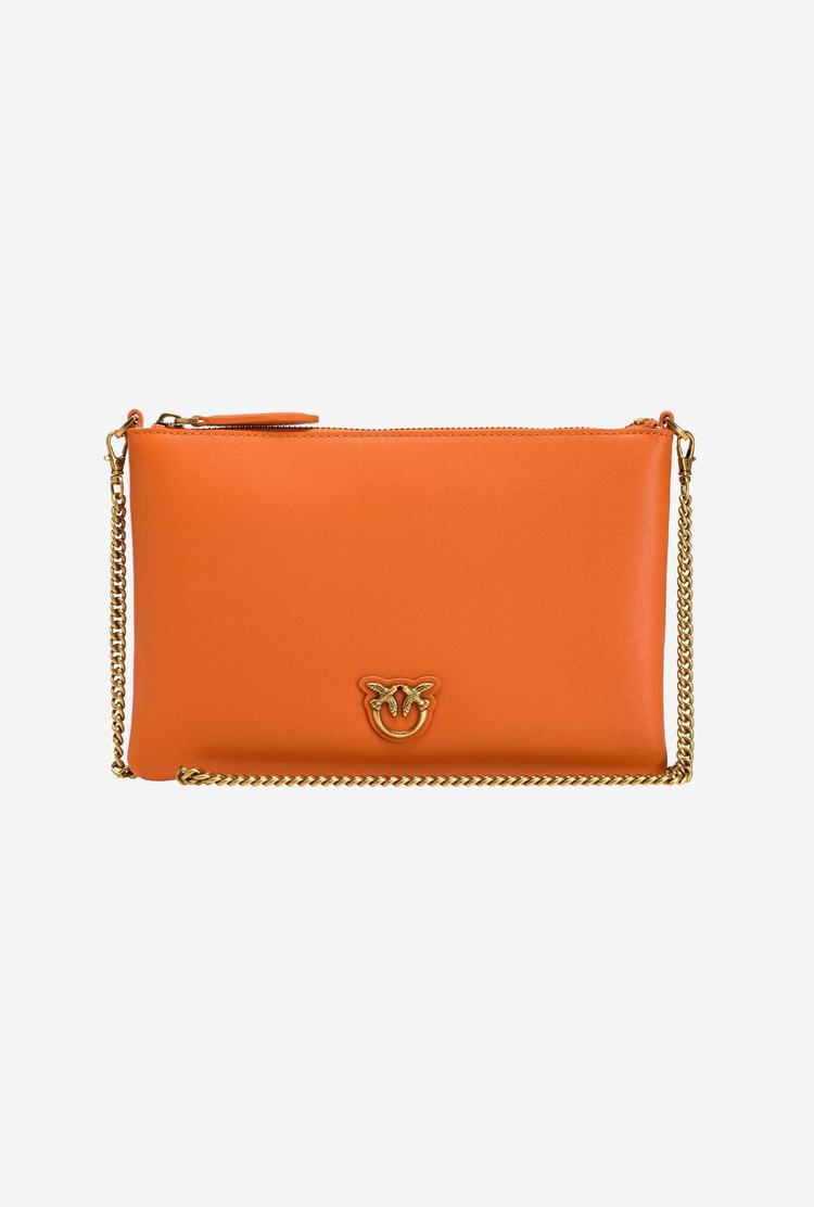 Women's Pinko Flat Love Bag Simply Crossbody Bags Orange Gold | Australia-28913749