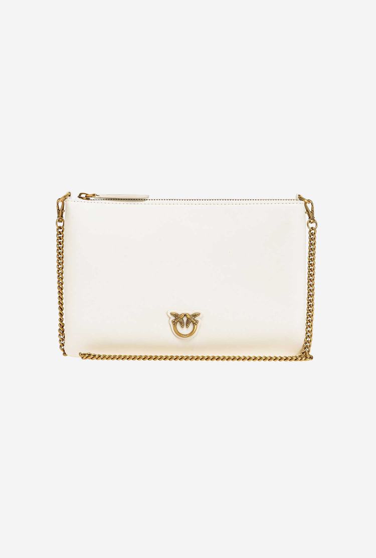 Women's Pinko Flat Love Bag Simply Crossbody Bags White Gold | Australia-35147629