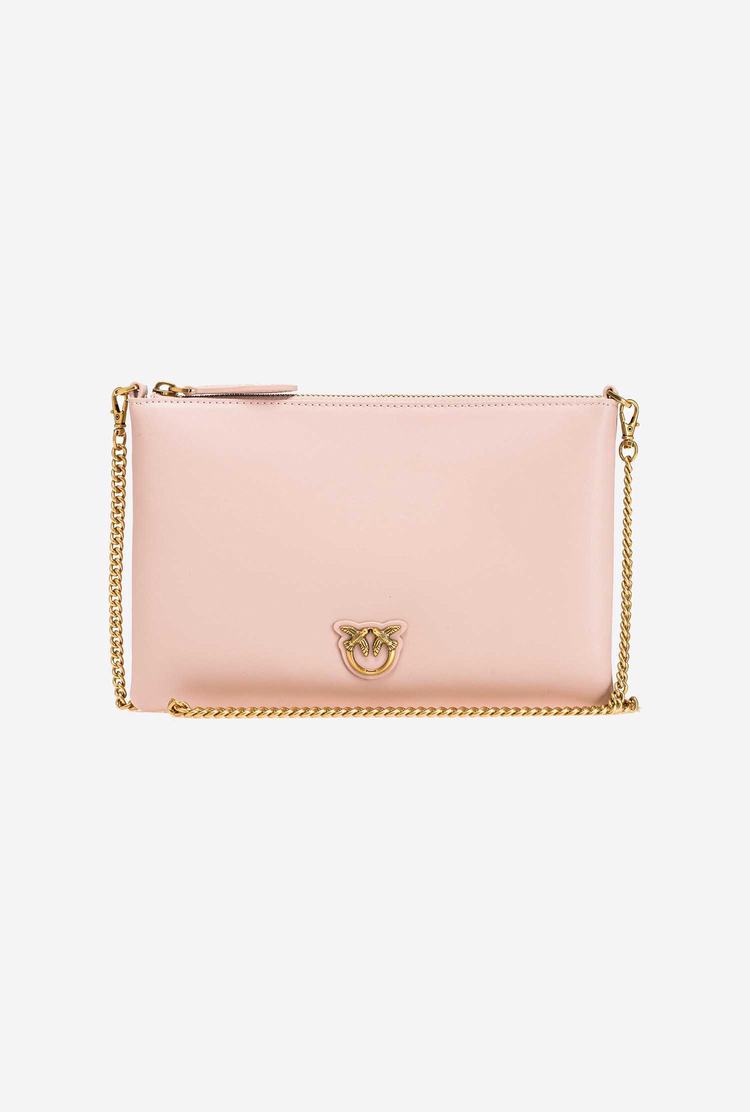 Women's Pinko Flat Love Bag Simply Crossbody Bags Pink Gold | Australia-42760899