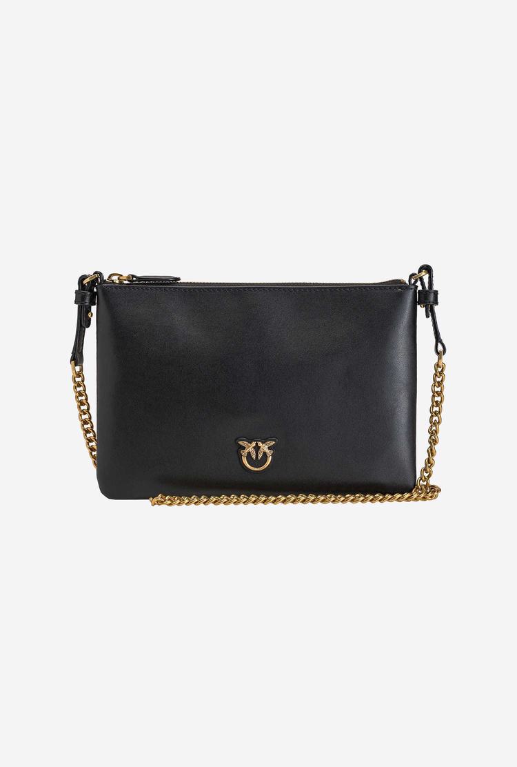 Women's Pinko Flat Love Bag Simply Shoulder Bags Black Gold | Australia-31204789