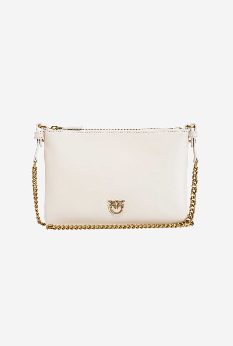 Women's Pinko Flat Love Bag Simply Shoulder Bags White Gold | Australia-36072599