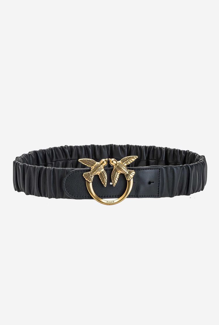 Women's Pinko Gathered Love Birds Belts Black Gold | Australia-21538479