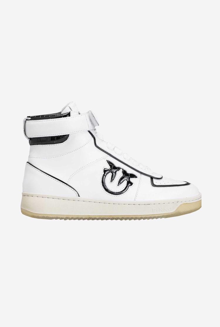 Women's Pinko High-top Sneakers White/Black | Australia-84267039