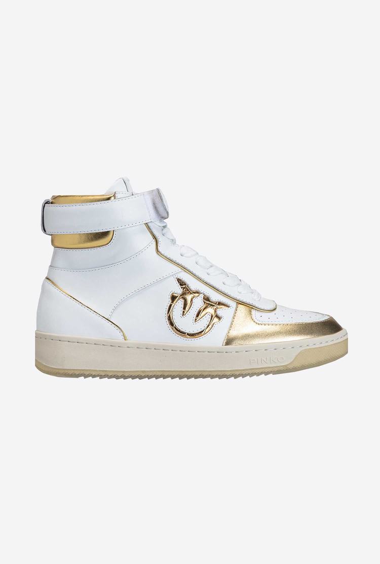 Women's Pinko High-top Sneakers White/Gold | Australia-21098769