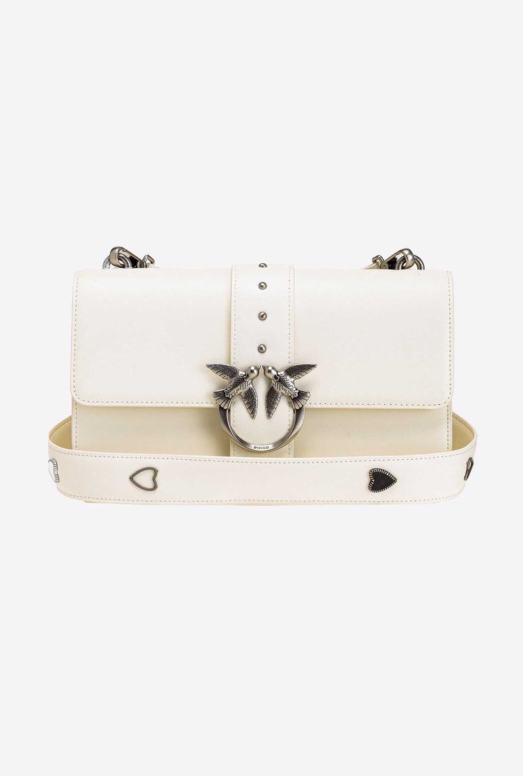 Women's Pinko Jewel Shoulder Strap Crossbody Bags White Silver | Australia-50829619