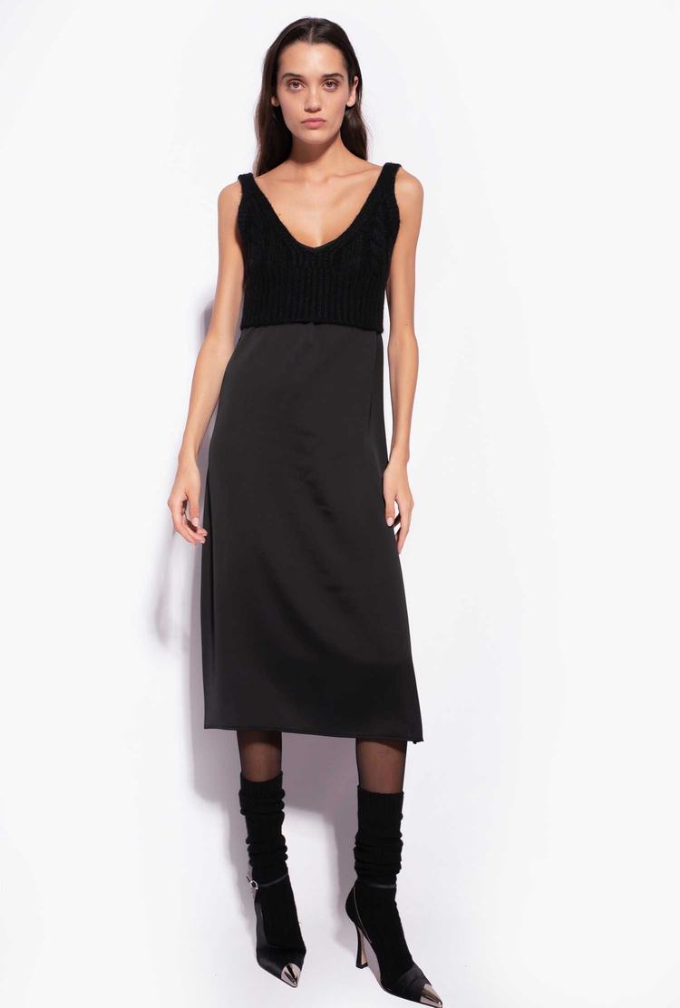 Women's Pinko Knit Dress Black | Australia-92465079