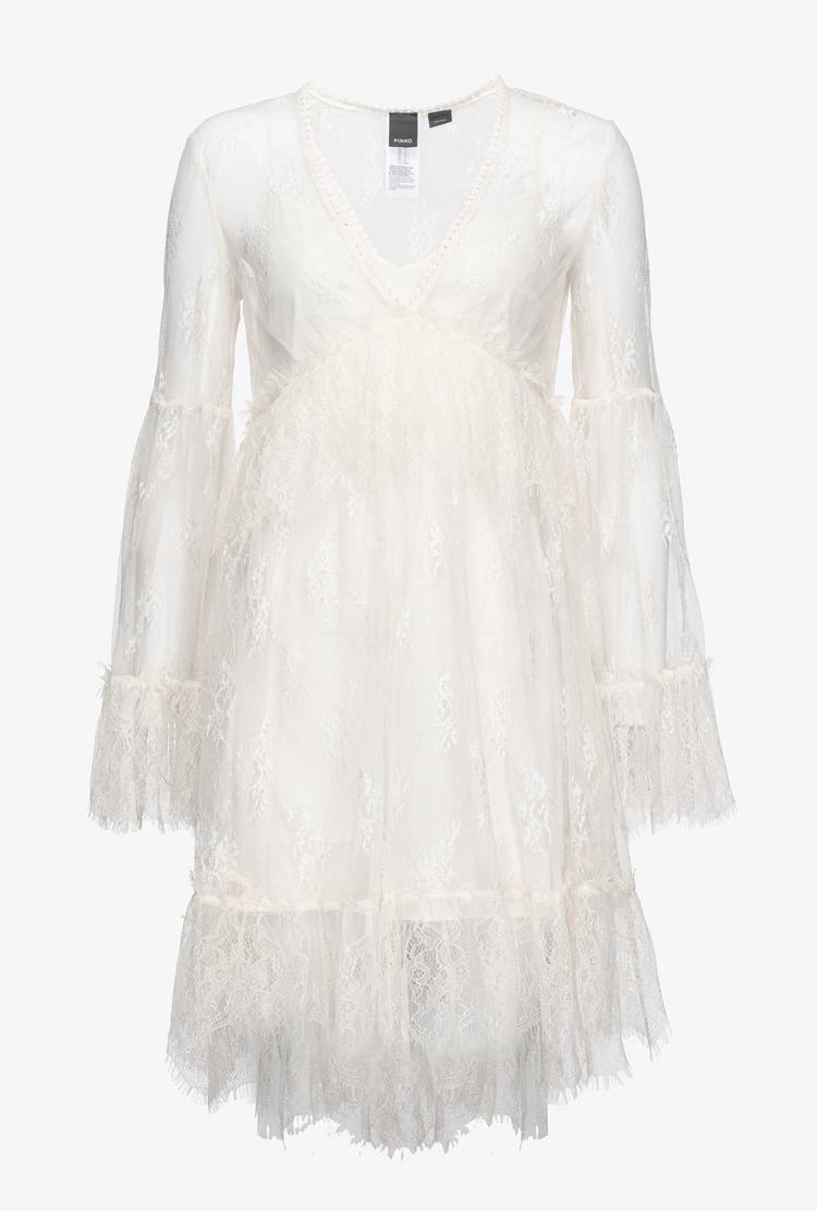 Women's Pinko Lace Dress White | Australia-54897169