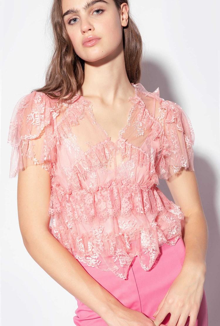 Women's Pinko Lace Tanks Rose | Australia-49105689