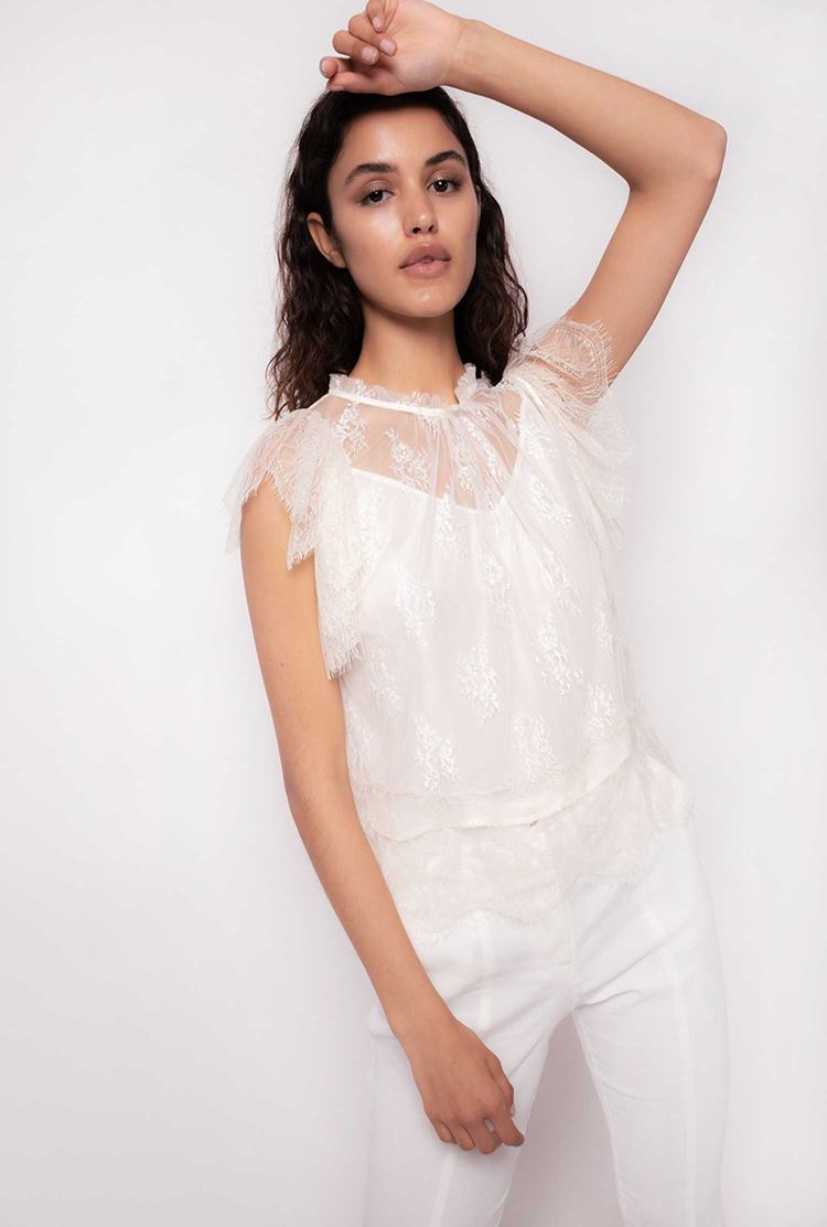 Women's Pinko Lace Tanks White | Australia-34821709