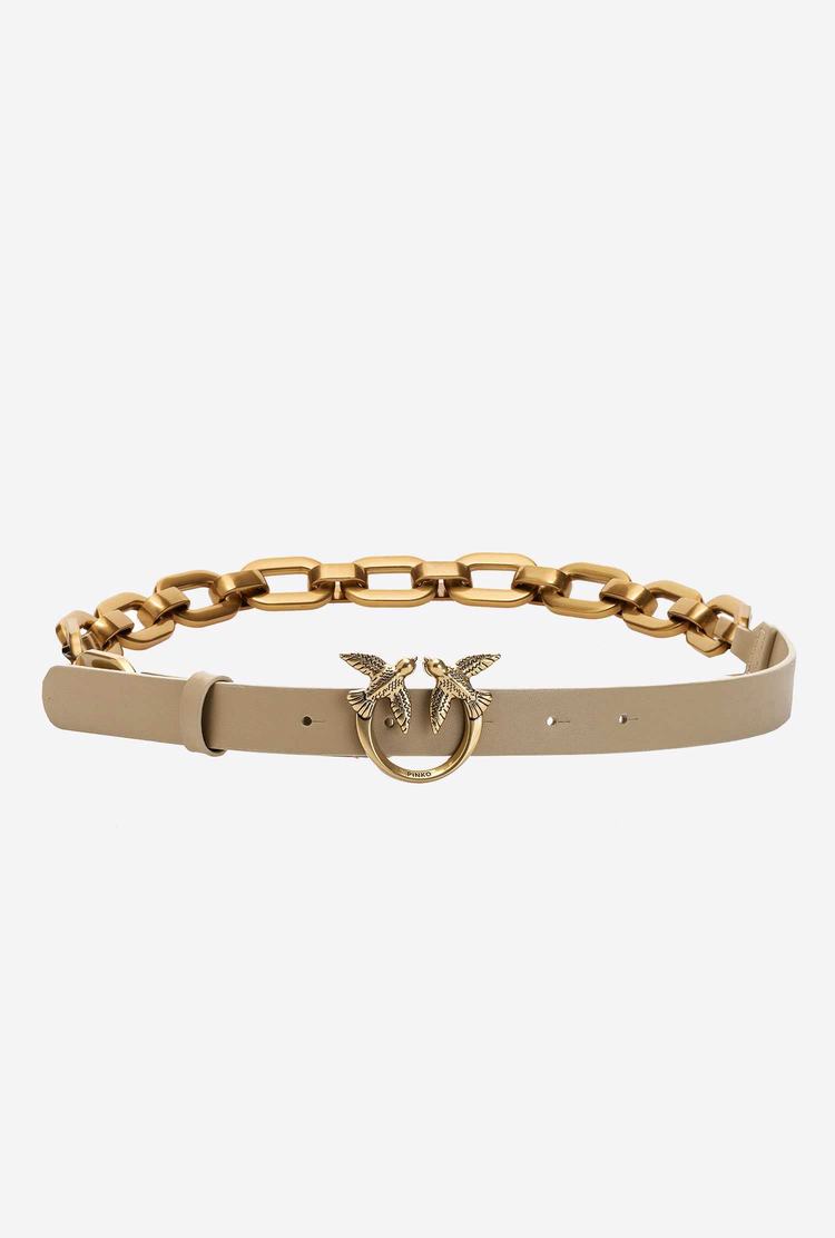 Women's Pinko Large Chain Belts Brown Gold | Australia-09542139