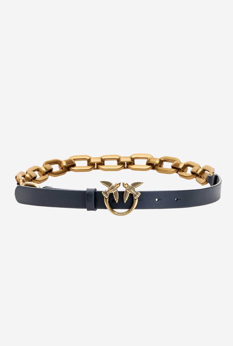 Women's Pinko Large Chain Belts Navy Blue Gold | Australia-02176499