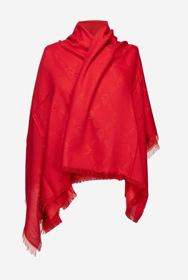 Women's Pinko Large Monogram Scarves Orange/Red | Australia-81256979