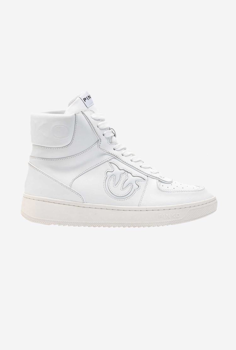 Women's Pinko Leather High-top Sneakers White | Australia-70192859