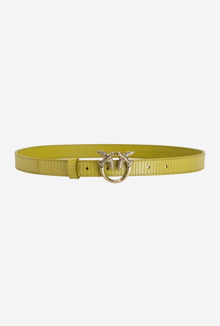 Women's Pinko Lizard Print Belts Yellow Gold | Australia-14568299