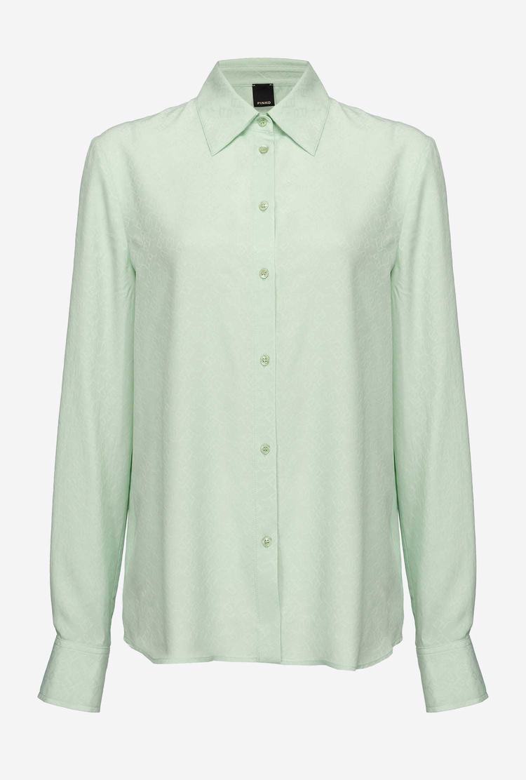 Women's Pinko Logo Shirts Green Light Green Mint | Australia-39504179