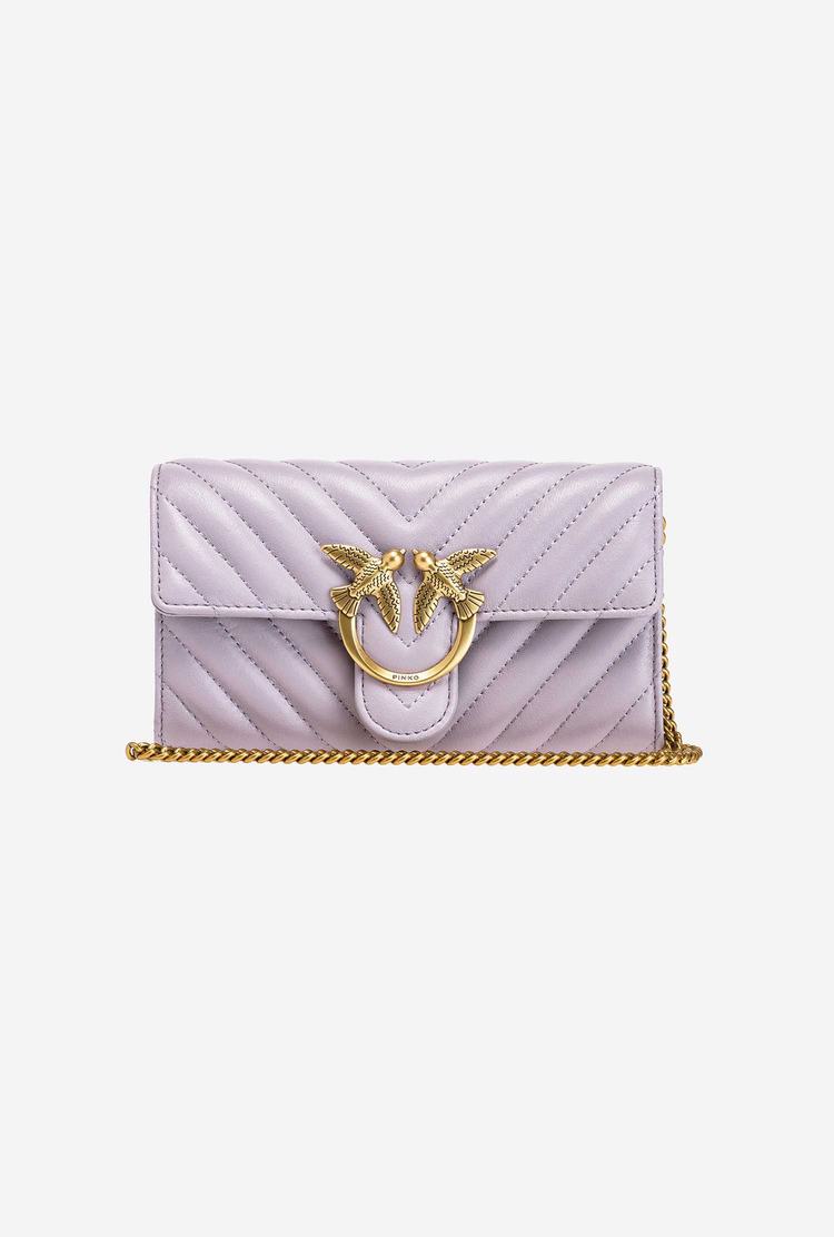 Women's Pinko Love Bag Chevron Purses Grey Gold | Australia-27619589