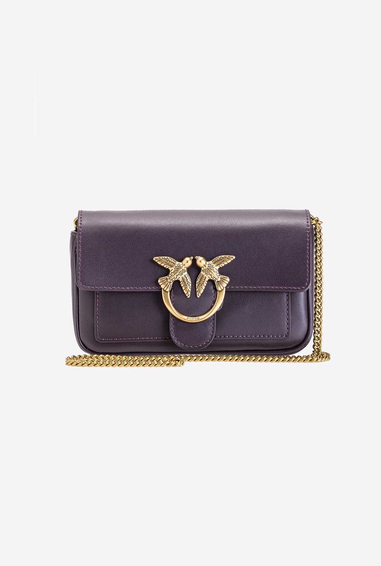 Women's Pinko Love Bag Pocket Simply Crossbody Bags Purple Gold | Australia-13967489