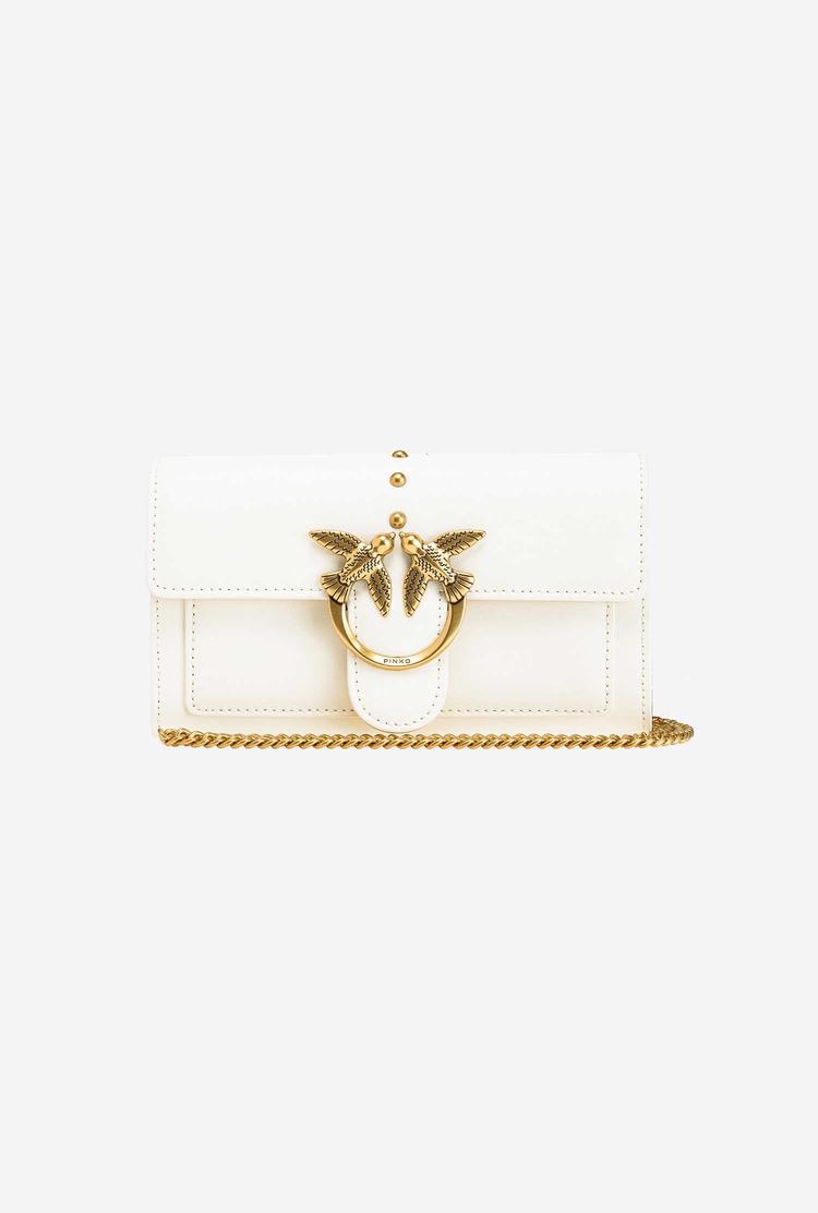 Women's Pinko Love Bag Simply Crossbody Bags White Gold | Australia-79318029