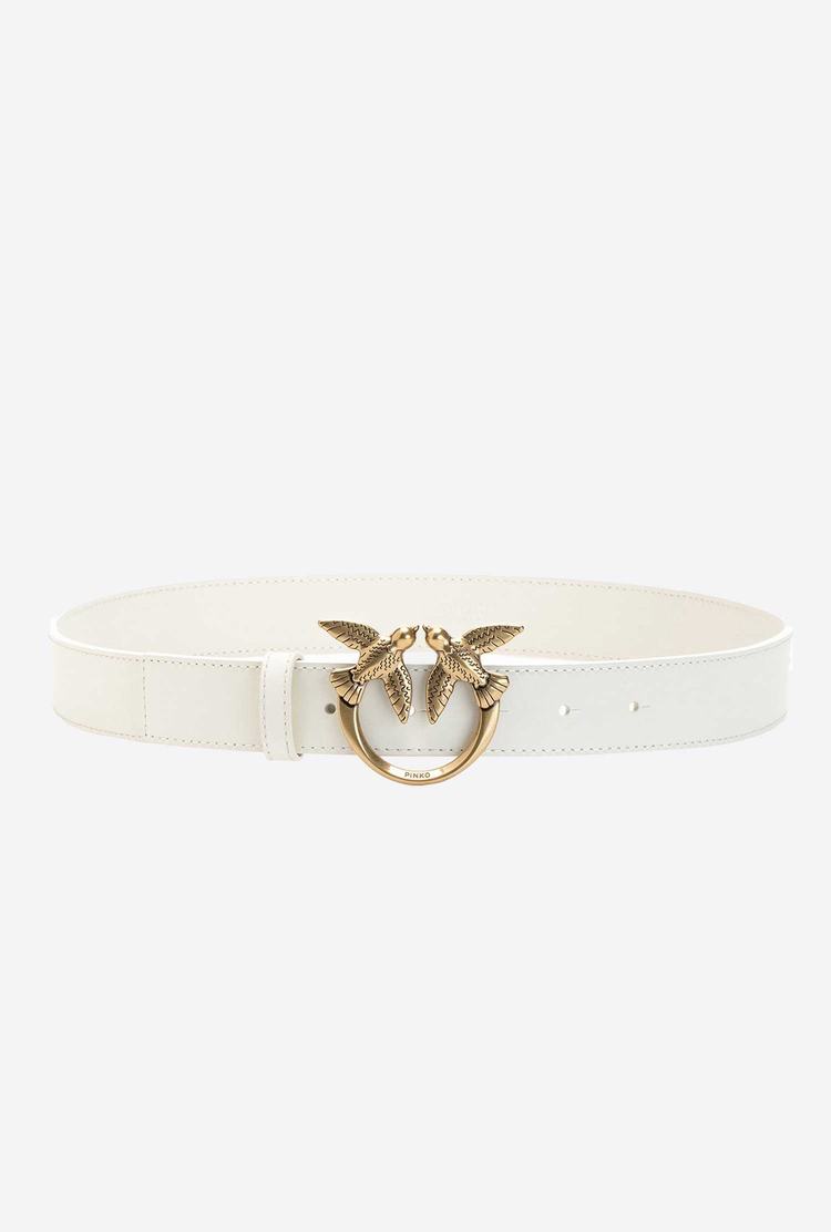 Women's Pinko Love Birds Leather Belts Beige Gold | Australia-34960279