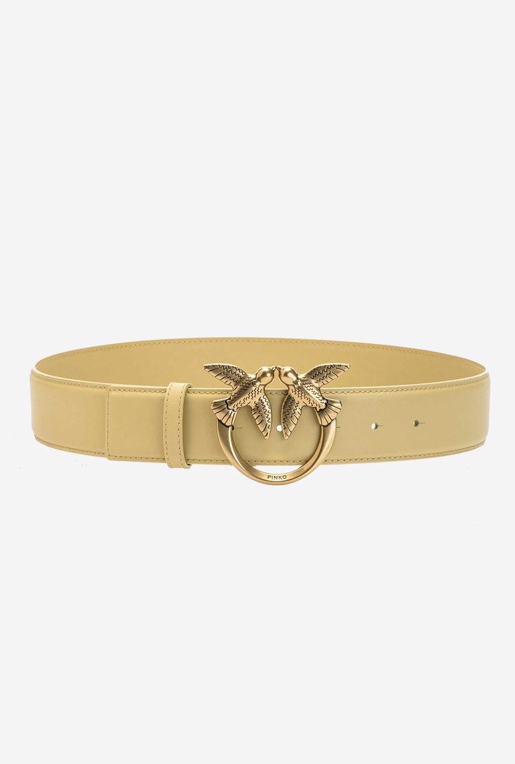 Women's Pinko Love Birds Leather Belts Gold | Australia-32690819