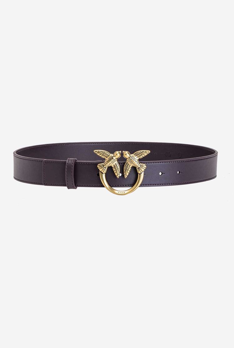 Women's Pinko Love Birds Leather Belts Purple Gold | Australia-81396249