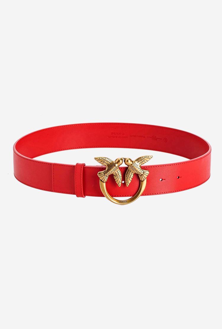 Women's Pinko Love Birds Leather Belts Red | Australia-29187459