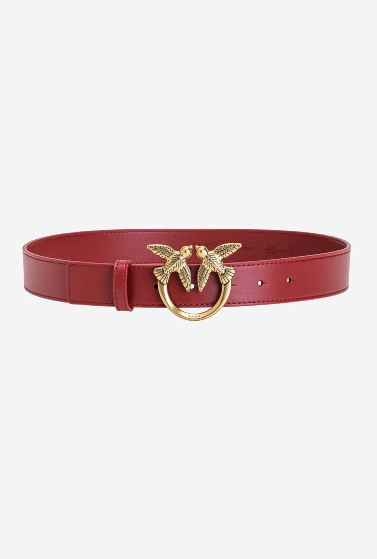 Women's Pinko Love Birds Leather Belts Red Gold | Australia-68247599