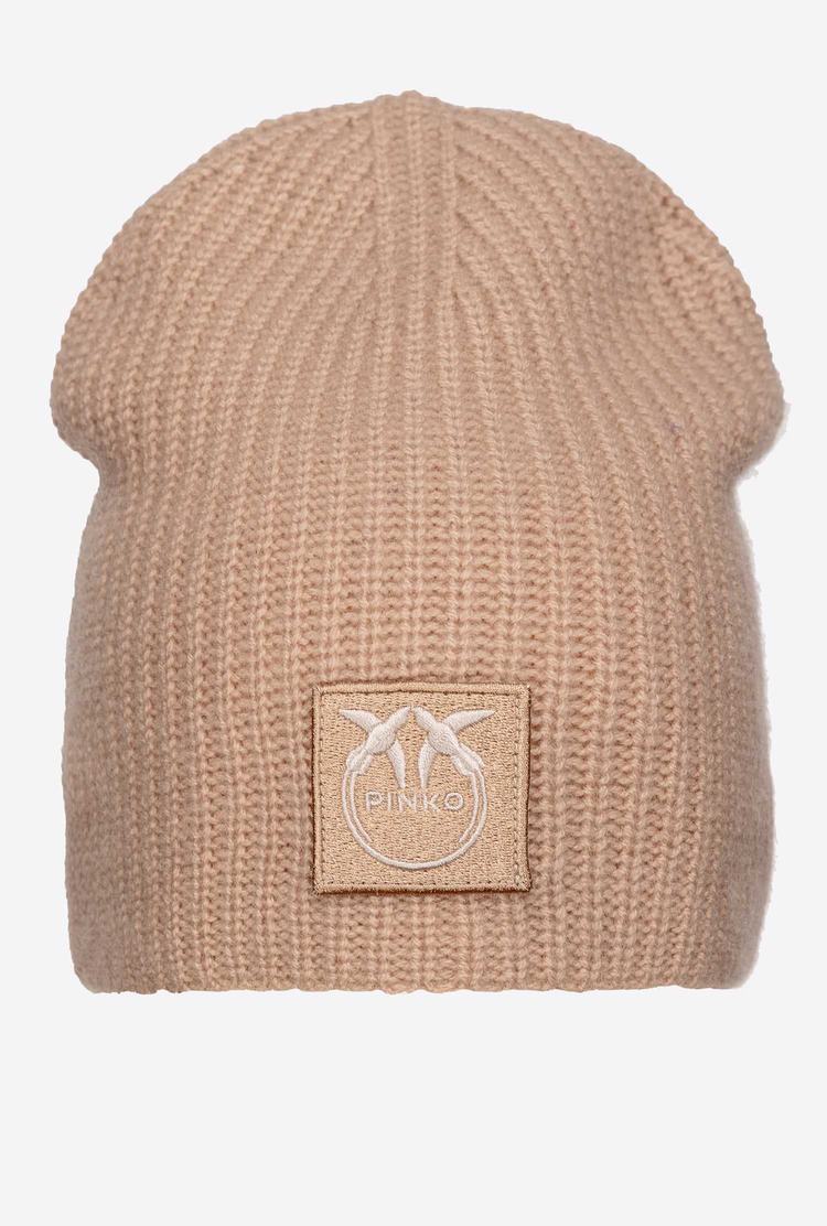 Women's Pinko Love Birds Patch Beanie Beige | Australia-91238549