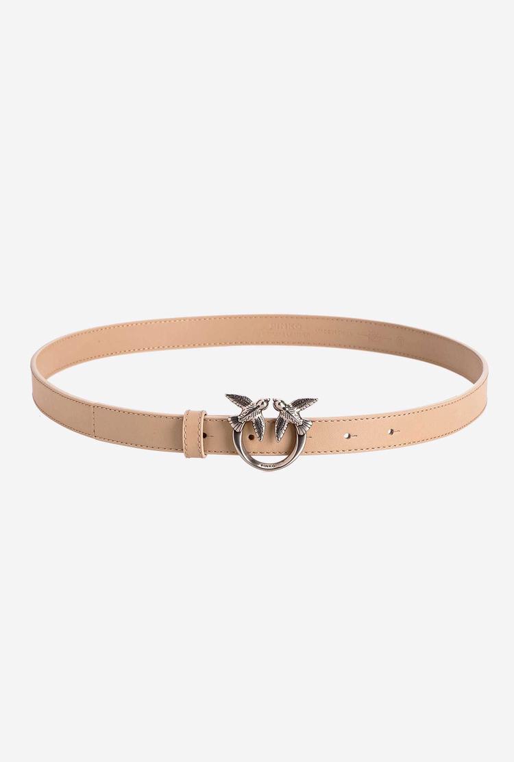 Women's Pinko Love Birds Thin Leather Belts Beige | Australia-48510679