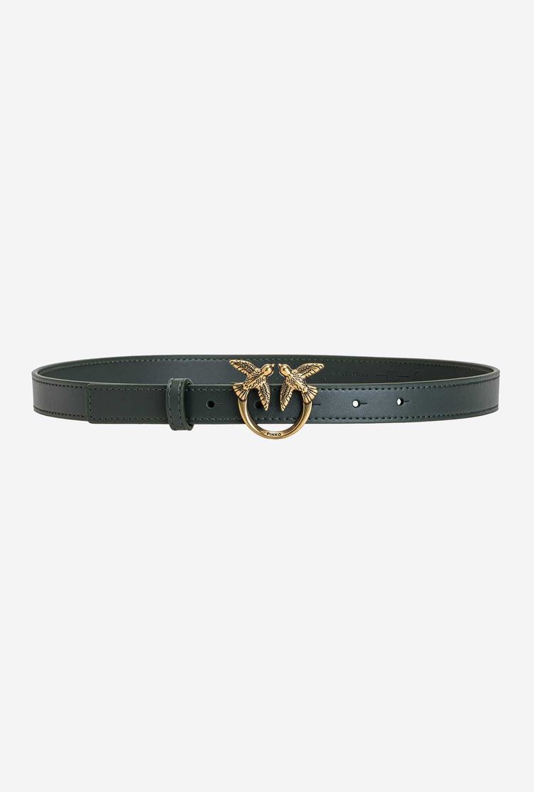 Women's Pinko Love Birds Thin Leather Belts Green Gold | Australia-48967059