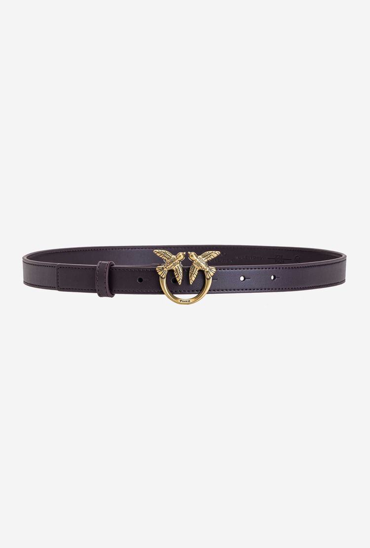 Women's Pinko Love Birds Thin Leather Belts Purple Gold | Australia-59027319