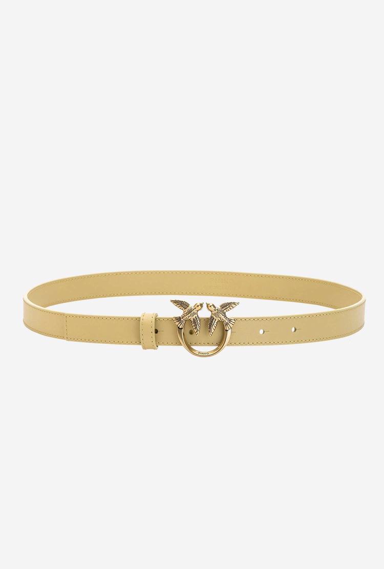 Women's Pinko Love Birds Thin Leather Belts Gold | Australia-86273599