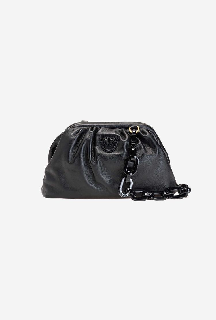 Women's Pinko Mini Chain Clutch Block Colour Handbag Black | Australia-13458729