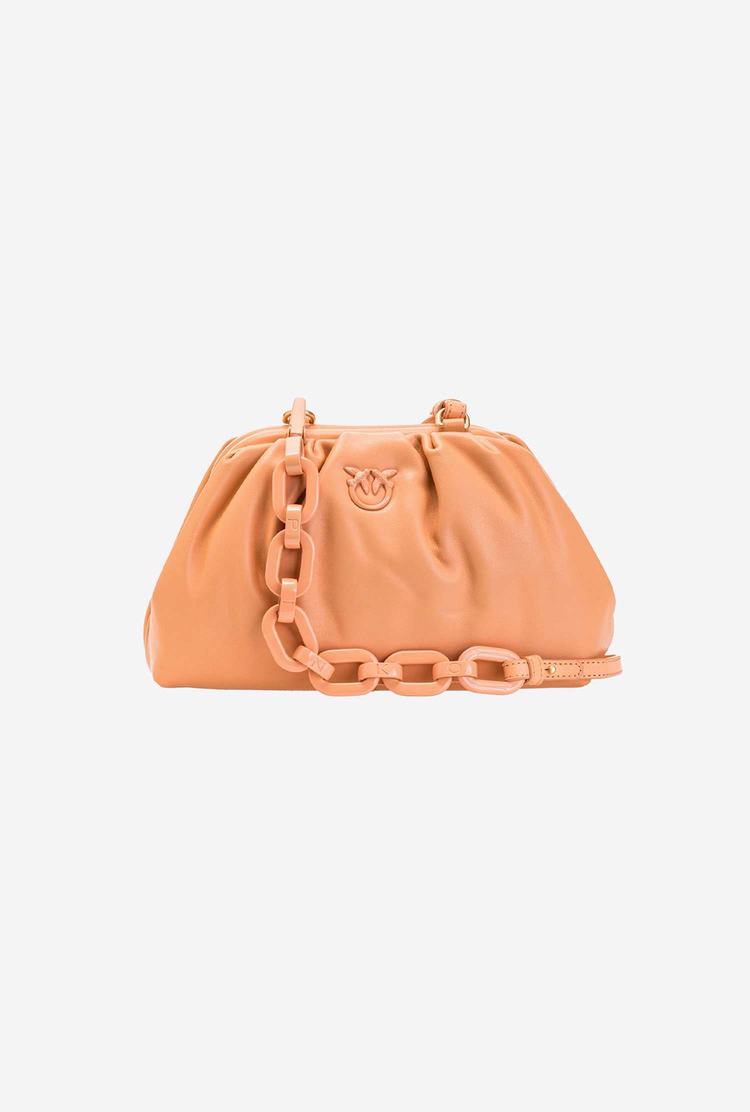 Women's Pinko Mini Chain Clutch Block Colour Handbag Light Orange | Australia-39126709