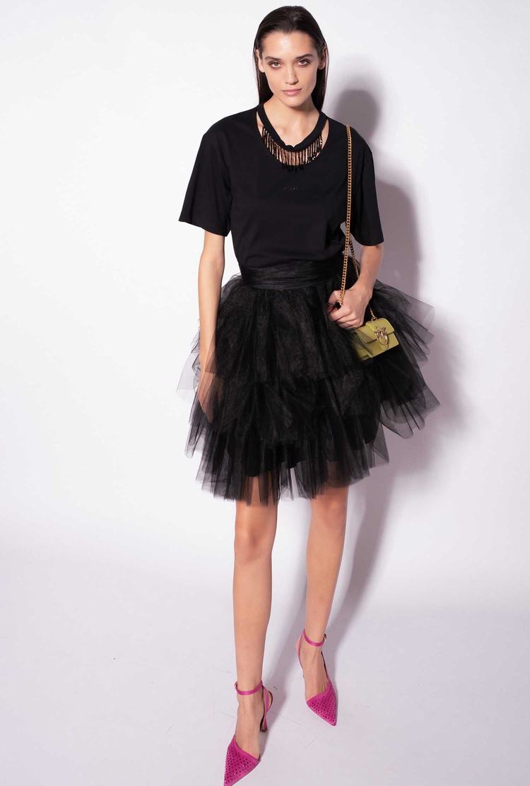 Women's Pinko Mini In Tulle Skirts Black | Australia-52140369