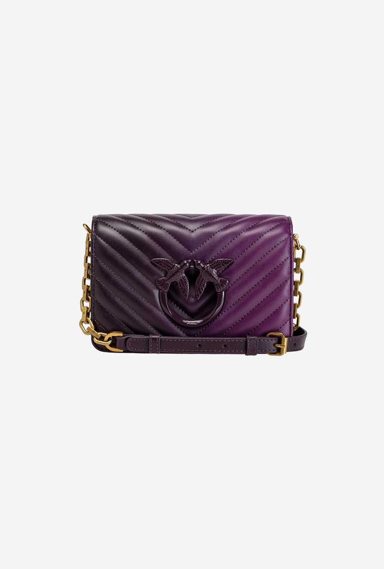 Women's Pinko Mini Love Bag Click Shaded Chevron Crossbody Bags Purple | Australia-54917029