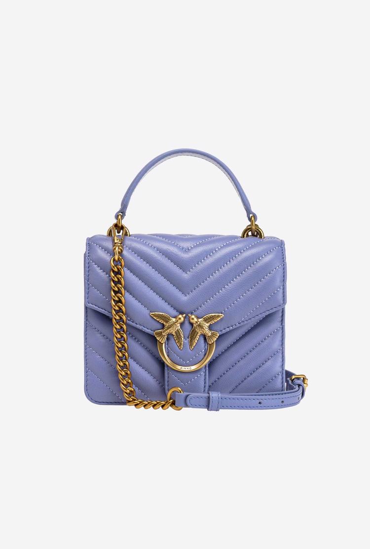 Women's Pinko Mini Love Bag Handle Chevron Handbag Lavender Gold | Australia-87964539