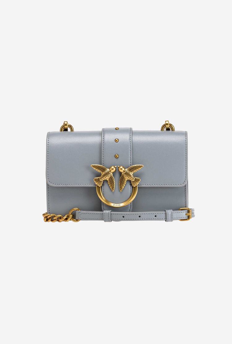 Women's Pinko Mini Love Bag Icon Simply Crossbody Bags Grey Gold | Australia-94817509