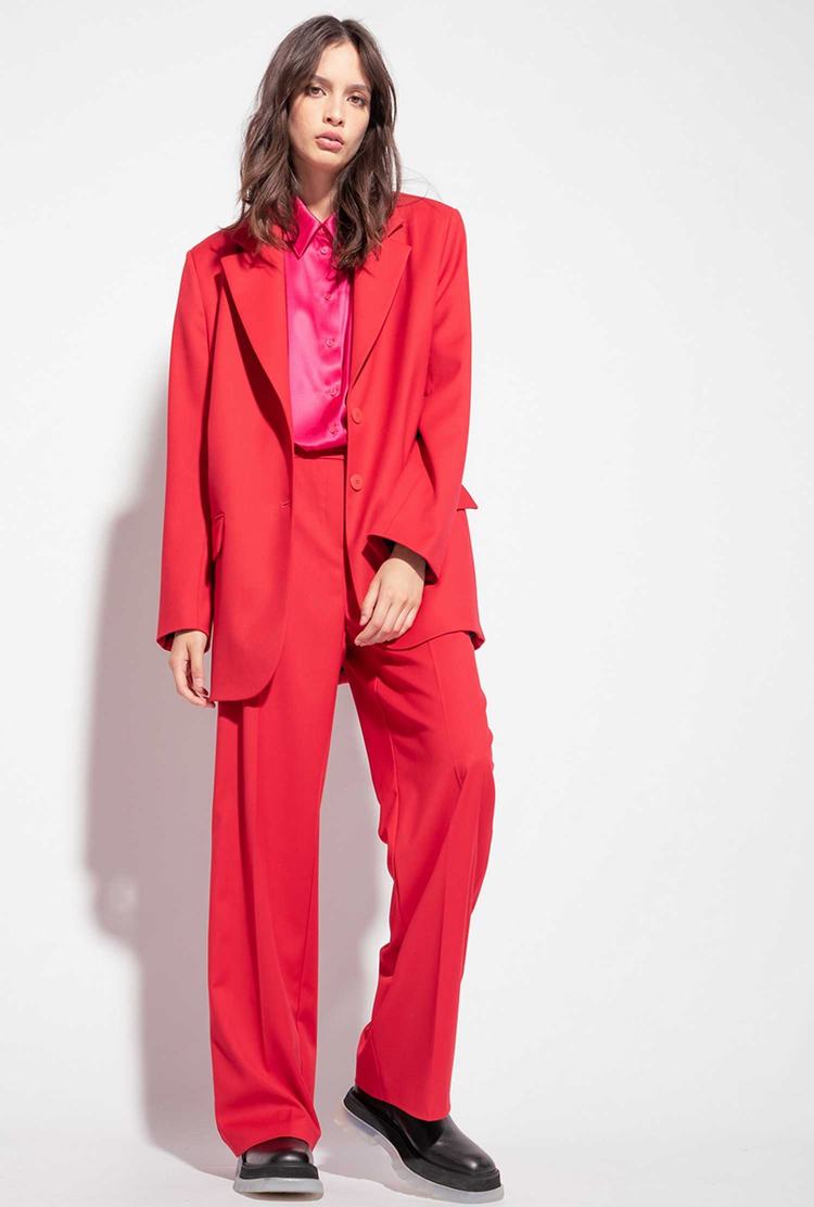 Women's Pinko Oversized Red Blazers Red | Australia-84923079