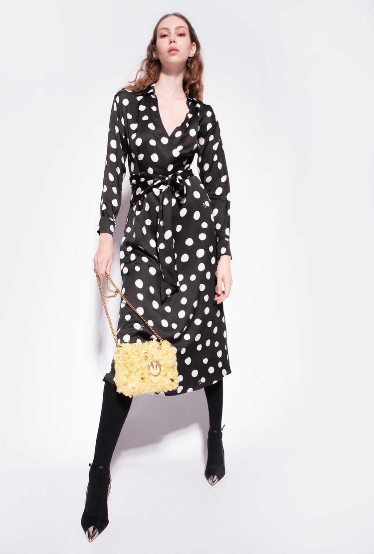 Women's Pinko Polka-dot Dress Black/White | Australia-91350869