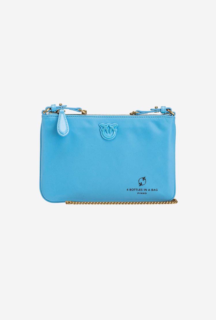 Women's Pinko Recycled Flat Love Bag Crossbody Bags Light Blue | Australia-46792309