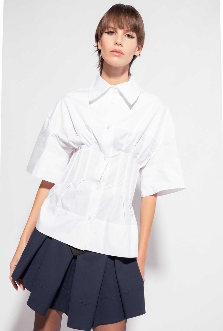 Women's Pinko Reimagine Poplin Shirts White | Australia-52860439