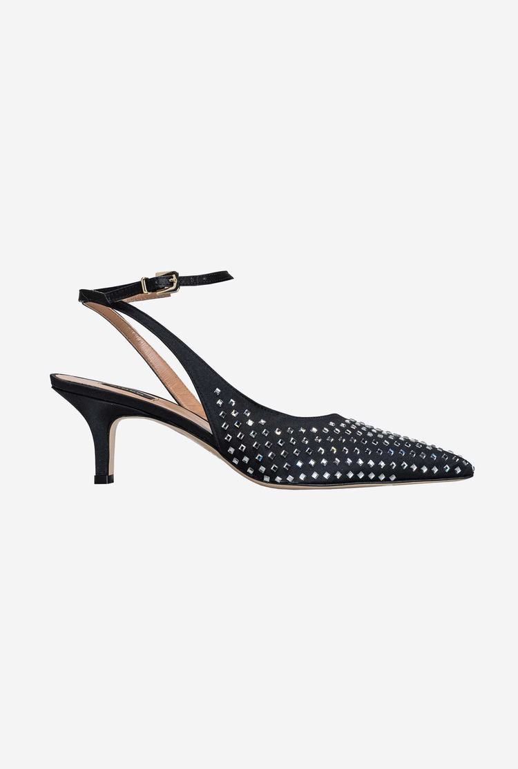 Women's Pinko Rhinestones Heels Black | Australia-56129389