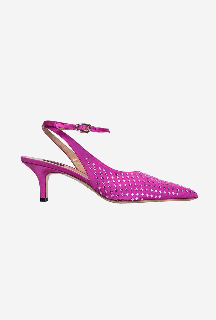 Women's Pinko Rhinestones Heels Red | Australia-73925419