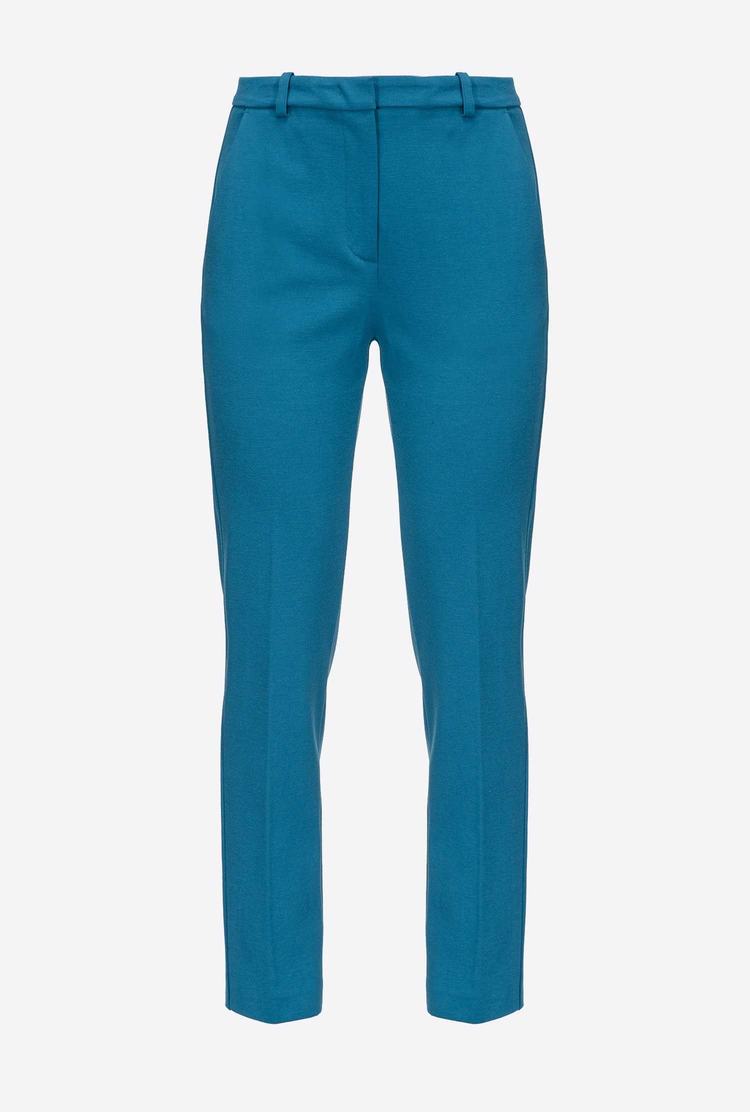 Women's Pinko Slim-fit Monochrome Pants Blue | Australia-70231659