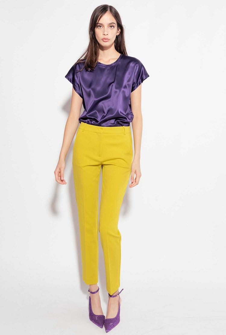 Women's Pinko Stretch Satin Shirts Purple | Australia-92754169