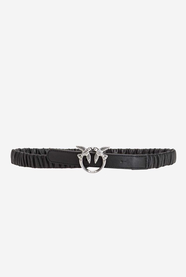 Women's Pinko This Gathered Love Birds Belts Black Silver | Australia-52906349