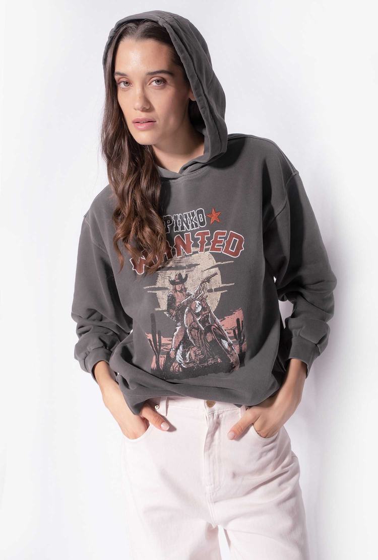 Women's Pinko Wanted Print Sweatshirt Grey | Australia-56297309