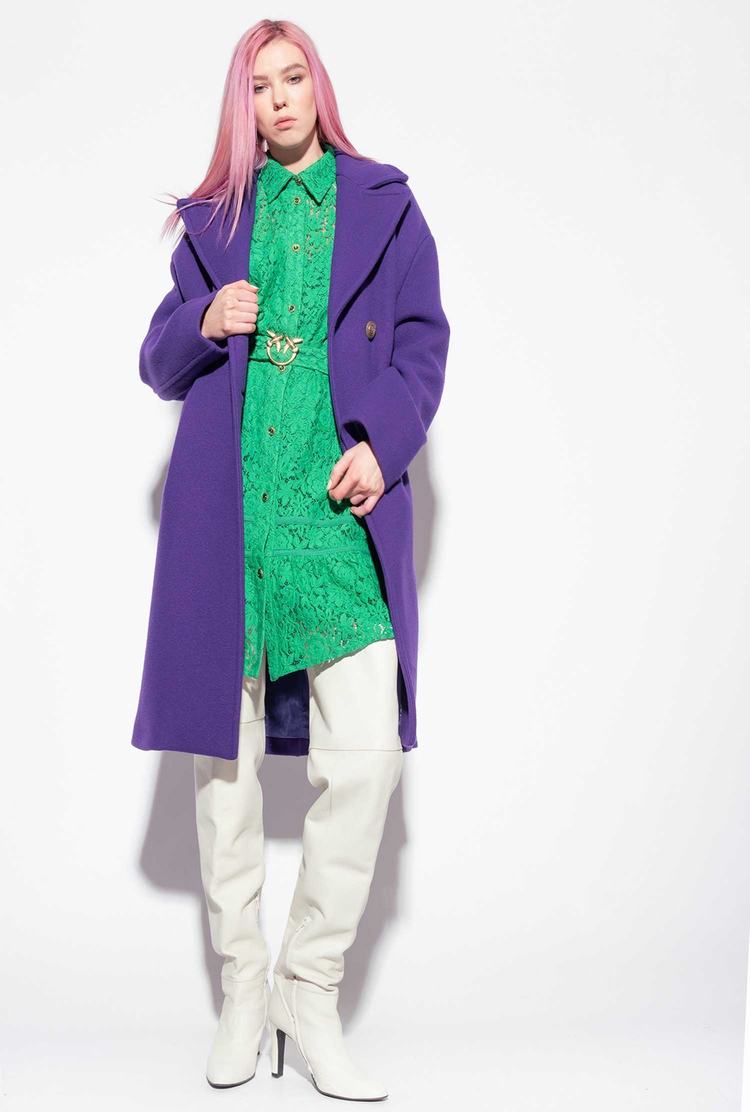 Women's Pinko Washed Cloth Coats Purple | Australia-07139689